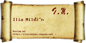 Ilia Milán névjegykártya